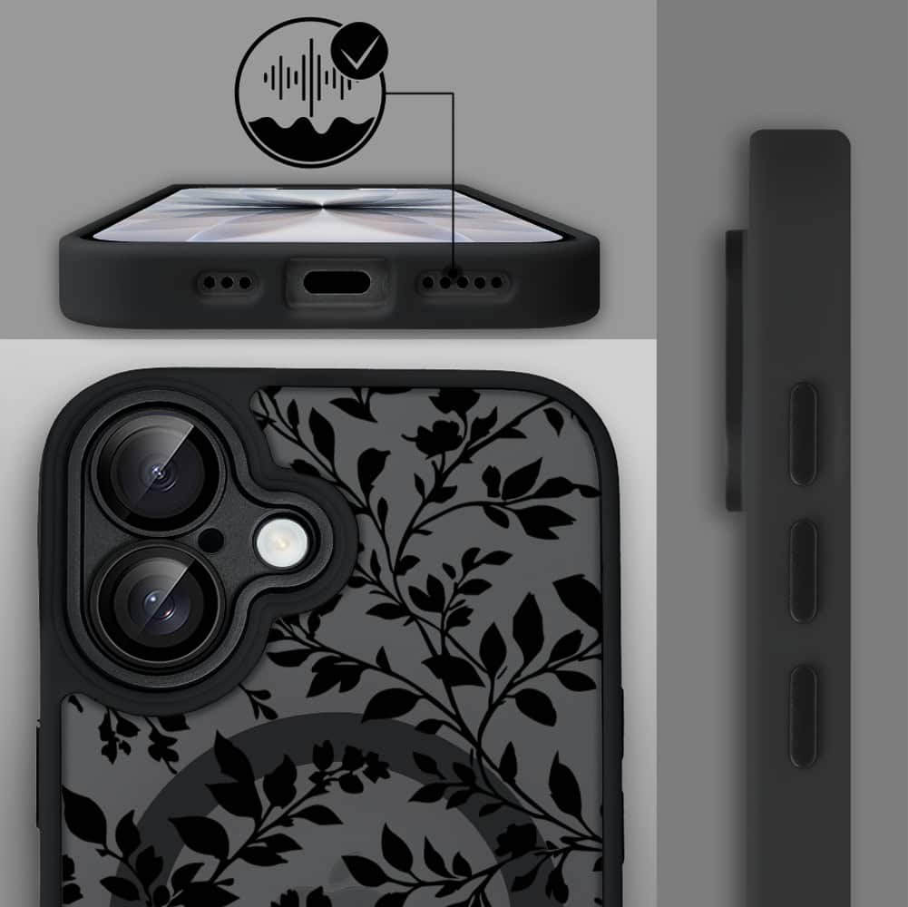 Etui do iPhone 17 Color Flush z MagSafe, z osłoną aparatu, cienisty ogród, czarne (2)