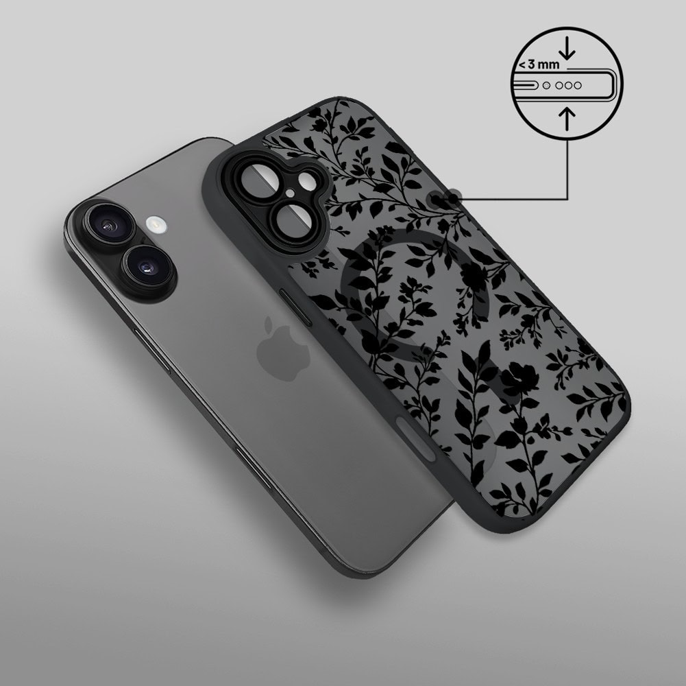 Etui do iPhone 17 Color Flush z MagSafe, z osłoną aparatu, cienisty ogród, czarne (3)