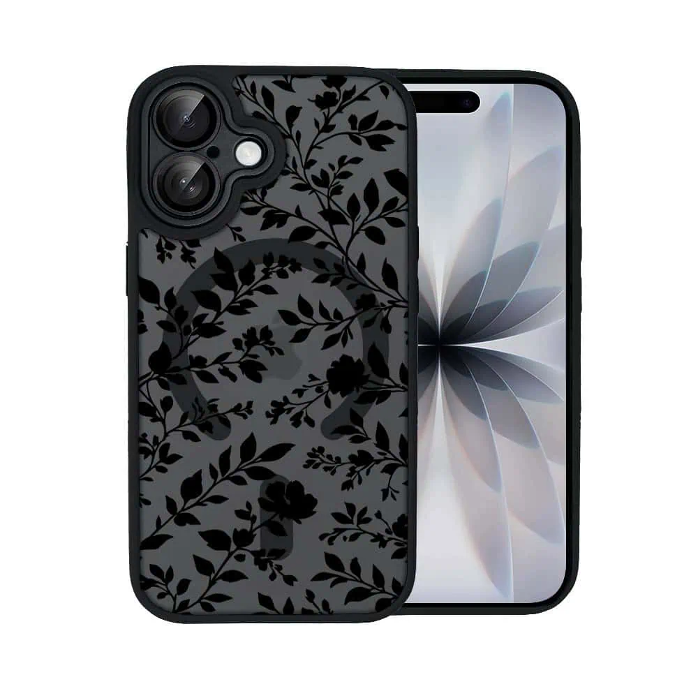 Etui do iPhone 17 Color Flush z MagSafe, z osłoną aparatu, cienisty ogród, czarne
