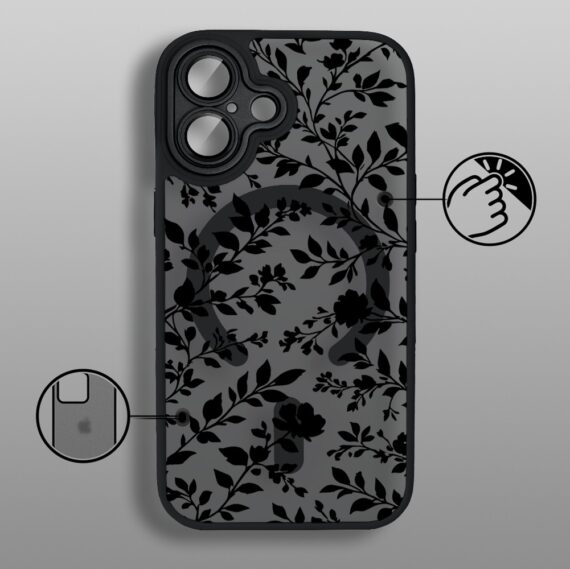 Etui do iPhone 17 Color Flush z MagSafe, z osłoną aparatu, cienisty ogród, czarne (6)