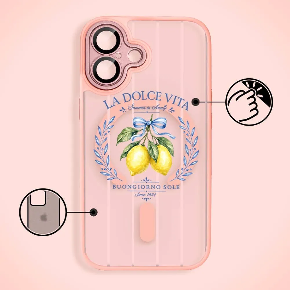 Etui do iPhone 17 Color Flush z MagSafe, z osłoną aparatu, cytrynowa dolce vita, różowe (7)