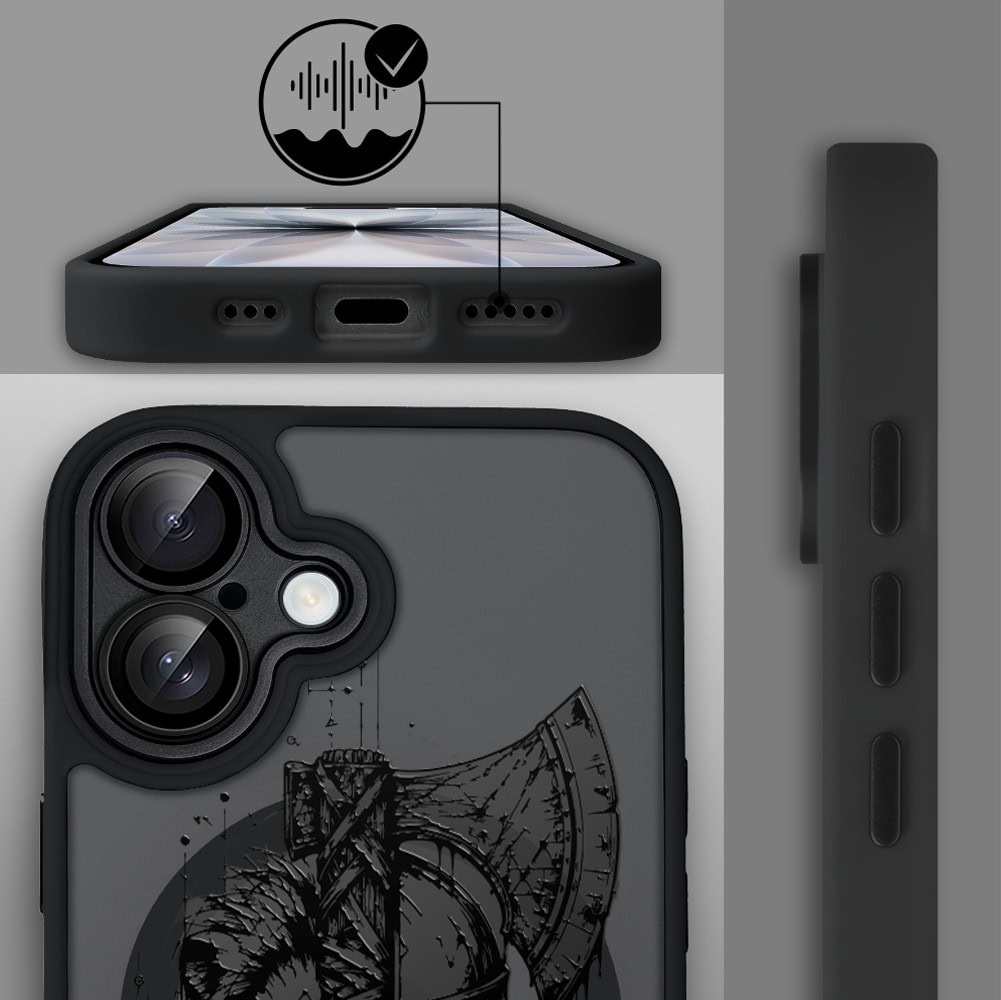 Etui do iPhone 17 Color Flush z MagSafe, z osłoną aparatu, dusza wojownika, czarne (2)