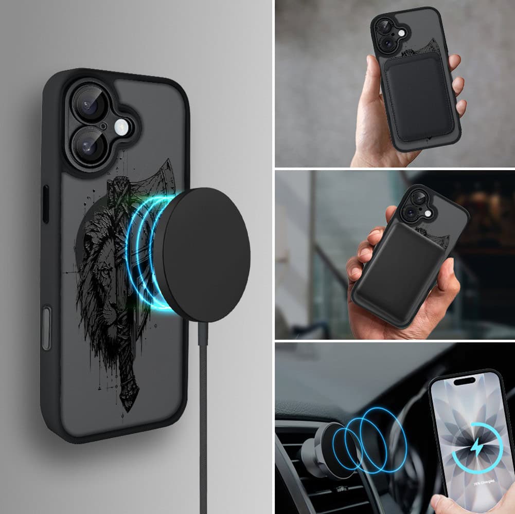 Etui do iPhone 17 Color Flush z MagSafe, z osłoną aparatu, dusza wojownika, czarne (7)