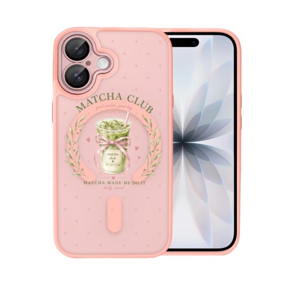 Etui do iPhone 17 Color Flush z MagSafe, z osłoną aparatu, matcha club, różowe (3)