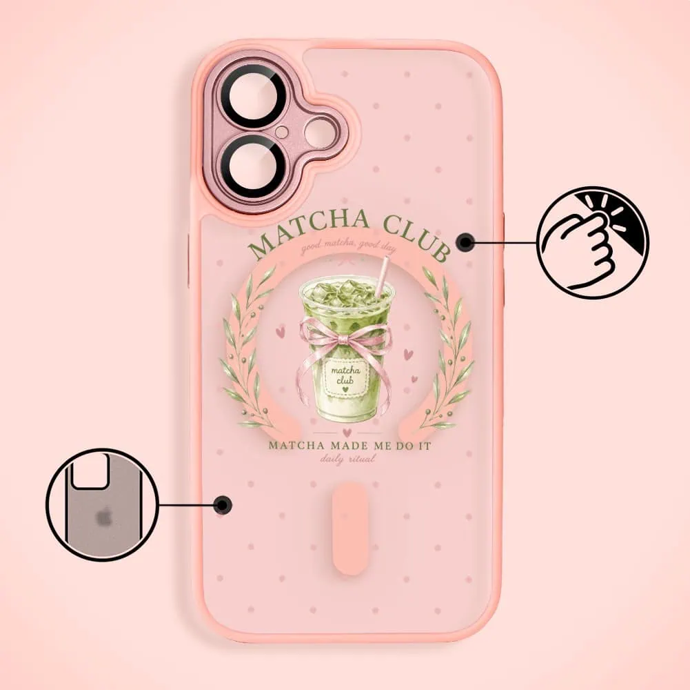 Etui do iPhone 17 Color Flush z MagSafe, z osłoną aparatu, matcha club, różowe (4)