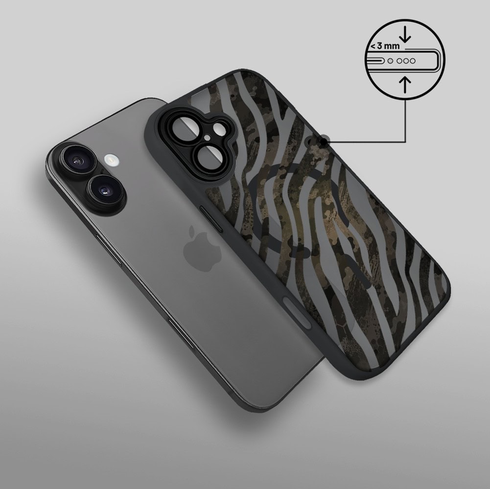 Etui do iPhone 17 Color Flush z MagSafe, z osłoną aparatu, miejski kamuflaż, czarne (3)