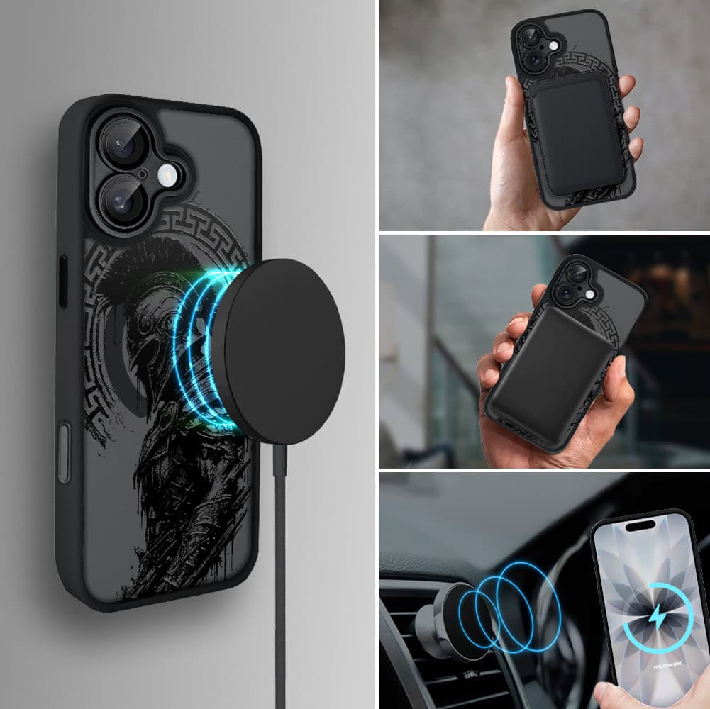 Etui do iPhone 17 Color Flush z MagSafe, z osłoną aparatu, moc centuriona, czarne (7)