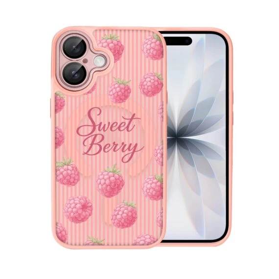 Etui do iPhone 17 Color Flush z MagSafe, z osłoną aparatu, słodka malina, różowe (5)