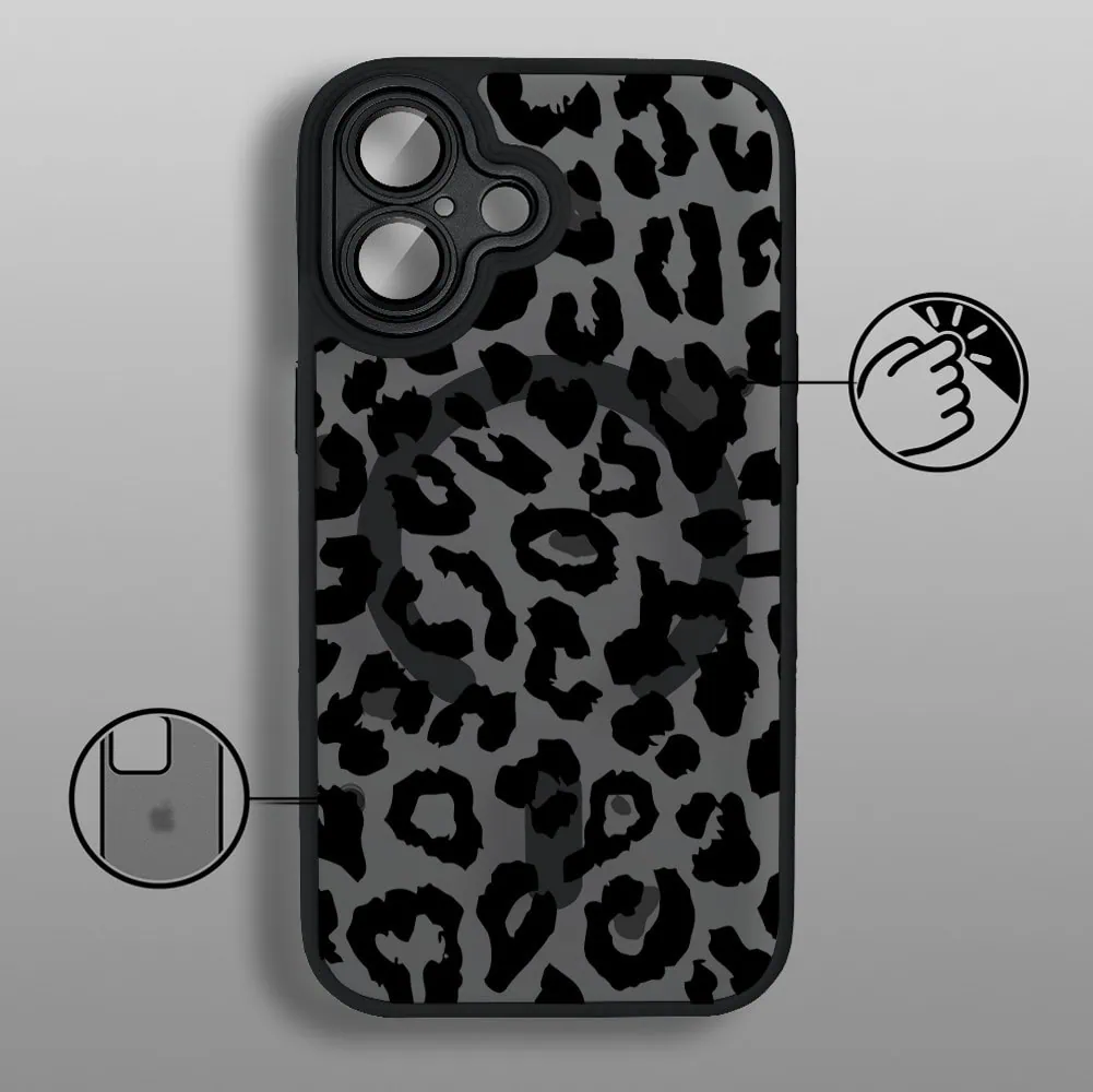 Etui do iPhone 17 Color Flush z MagSafe, z osłoną aparatu, subtelna panterka, czarne (1)