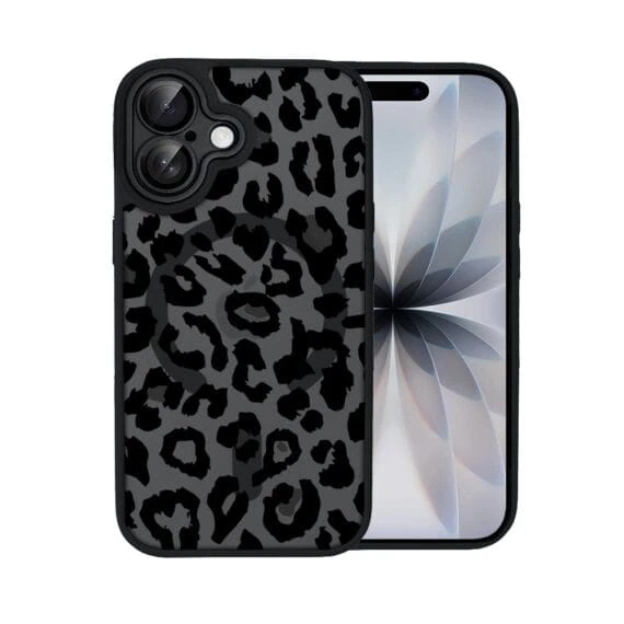 Etui do iPhone 17 Color Flush z MagSafe, z osłoną aparatu, subtelna panterka, czarne (8)