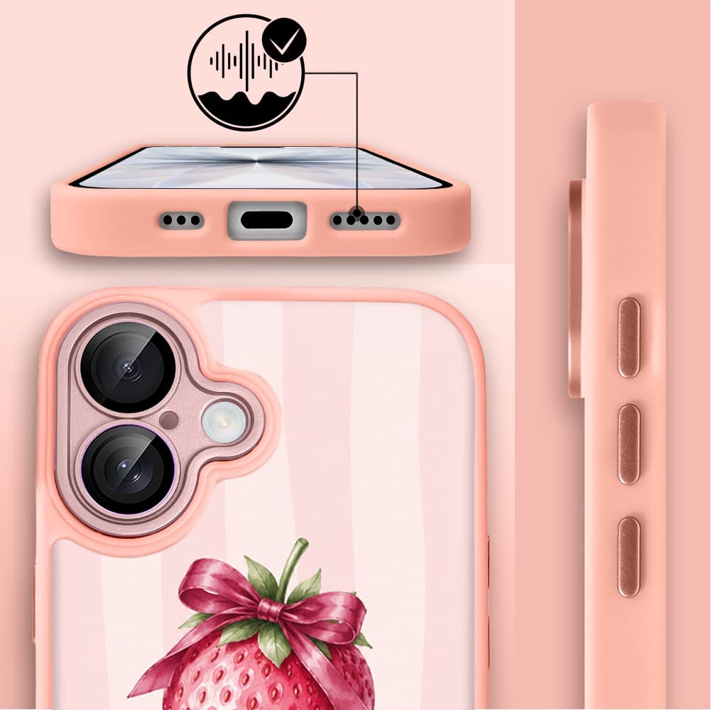 Etui do iPhone 17 Color Flush z MagSafe, z osłoną aparatu, truskawkowy moment, różowe (2)