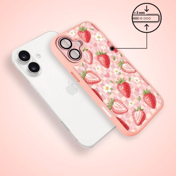 Etui do iPhone 17 Color Flush z MagSafe, z osłoną aparatu, truskawkowy piknik, różowe (3)