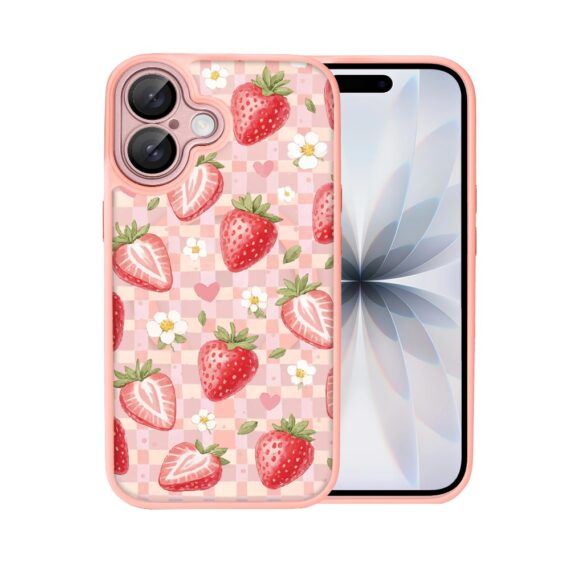 Etui do iPhone 17 Color Flush z MagSafe, z osłoną aparatu, truskawkowy piknik, różowe (5)
