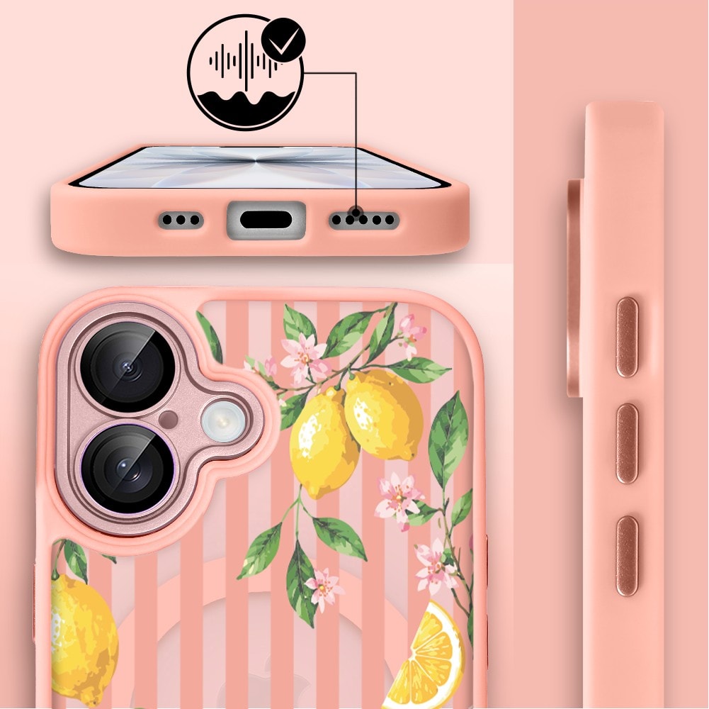 Etui do iPhone 17 Color Flush z MagSafe, z osłoną aparatu, włoskie limone, różowe (1)