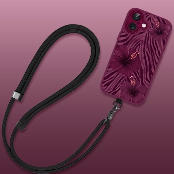 Etui do iPhone 17, Color Flush z Magsafe, z osłoną aparatu, egzotyczny hibiskus, wiśniowe (3)