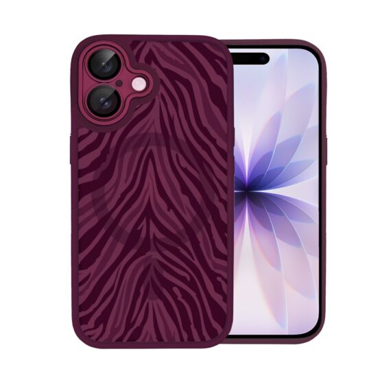 Etui do iPhone 17, Color Flush z Magsafe, z osłoną aparatu, hipnotyczna zebra, wiśniowe (1)