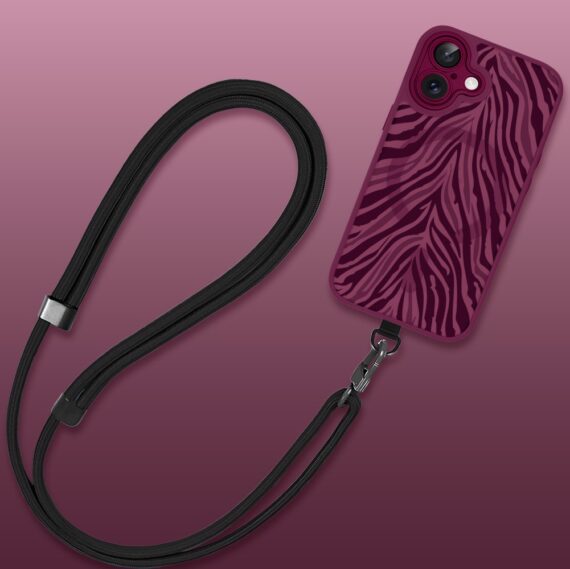 Etui do iPhone 17, Color Flush z Magsafe, z osłoną aparatu, hipnotyczna zebra, wiśniowe (4)
