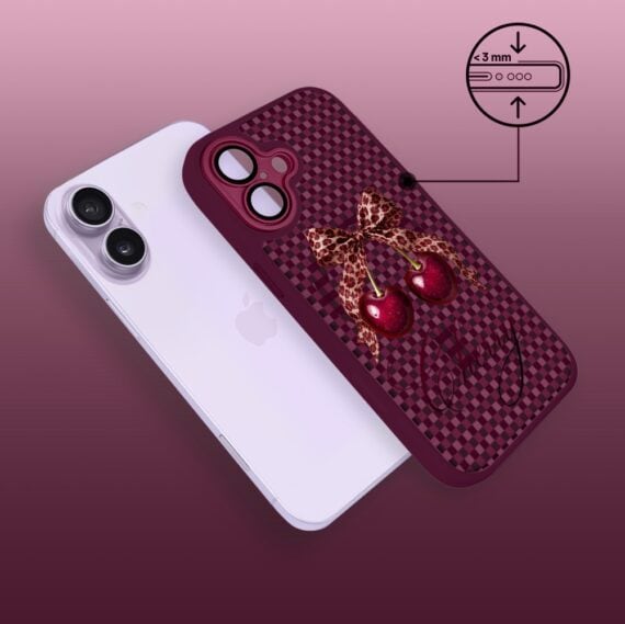 Etui do iPhone 17, Color Flush z Magsafe, z osłoną aparatu, kokieteryjna wiśnia, wiśniowe (4)