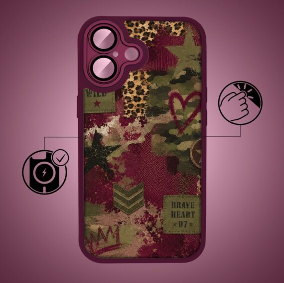 Etui do iPhone 17, Color Flush z Magsafe, z osłoną aparatu, rebel soul, wiśniowe (1)
