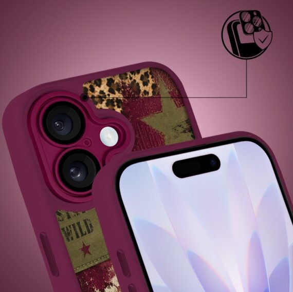 Etui do iPhone 17, Color Flush z Magsafe, z osłoną aparatu, rebel soul, wiśniowe (4)