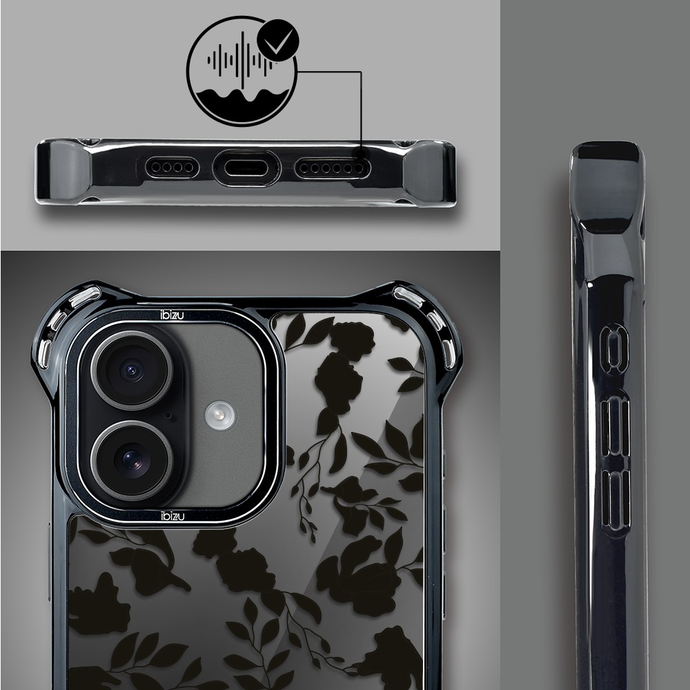 Etui do iPhone 17 IBIZU DropGuard Ultra z MagSafe, Midnight, Cienie liści, poprawne (3)