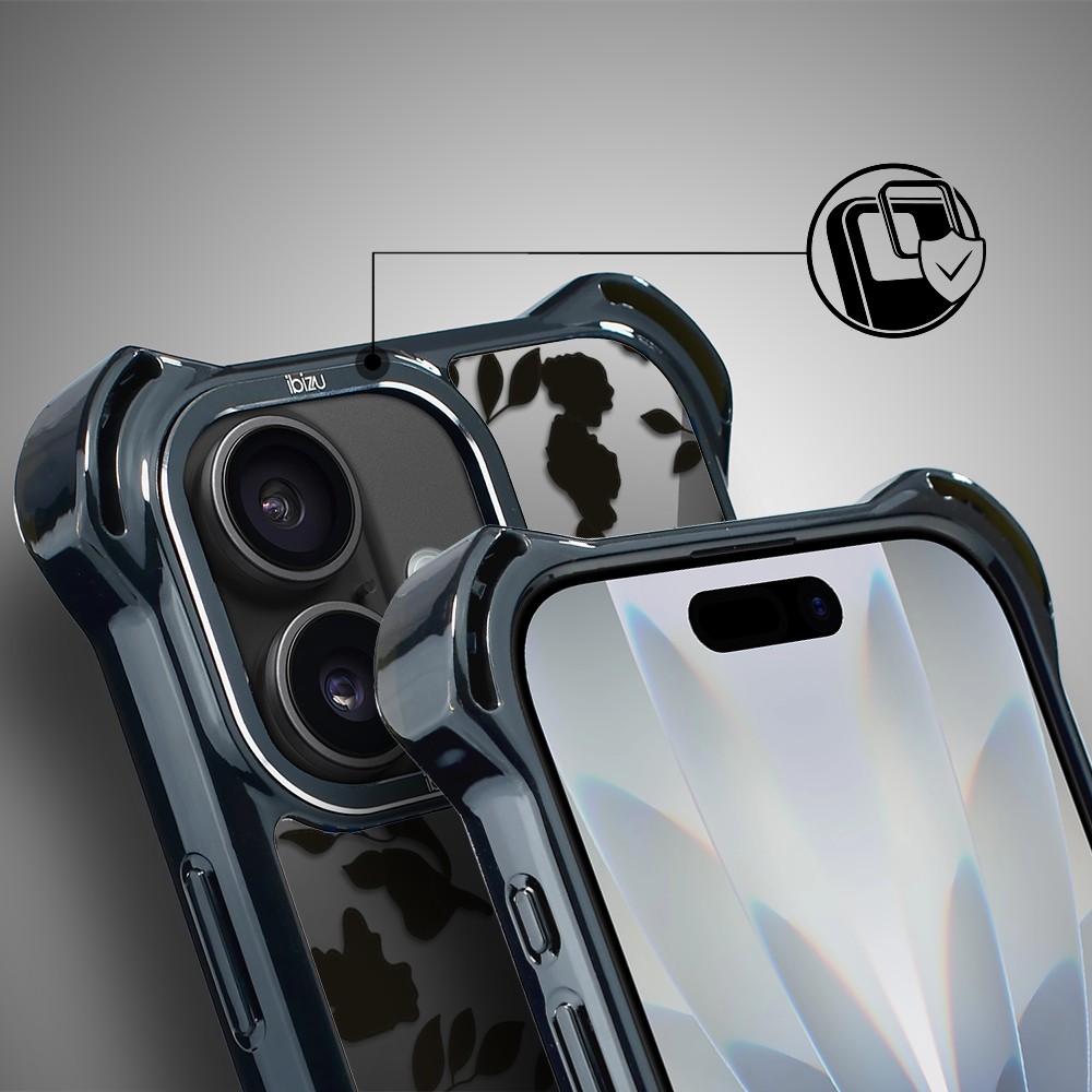 Etui do iPhone 17 IBIZU DropGuard Ultra z MagSafe, Midnight, Cienie liści, poprawne (4)