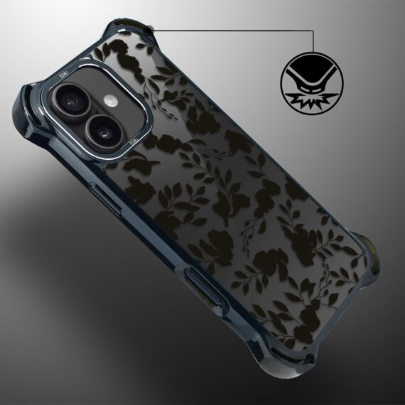 Etui do iPhone 17 IBIZU DropGuard Ultra z MagSafe, Midnight, Cienie liści, poprawne (5)