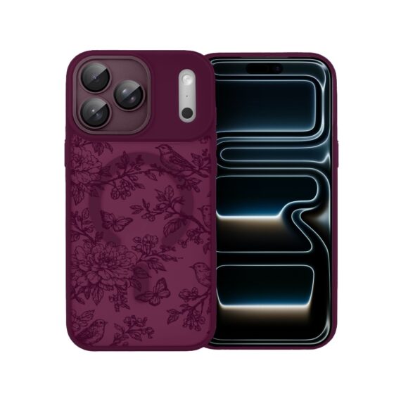 Etui do iPhone 17 Pro, Color Flush z Magsafe, z osłoną aparatu, nocna botanika, wiśniowe - poprawione (8)