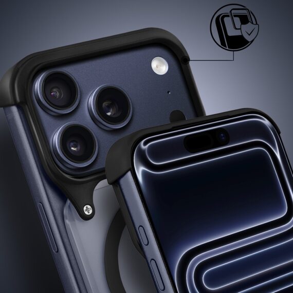 Etui do iPhone 17 Pro Max Aero Grip, akrylowy tył, odkryte boki, czarne (1)