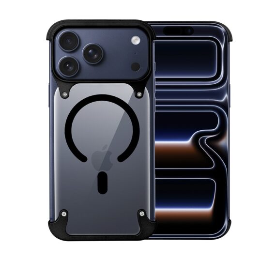 Etui do iPhone 17 Pro Max Aero Grip, akrylowy tył, odkryte boki, czarne (5)