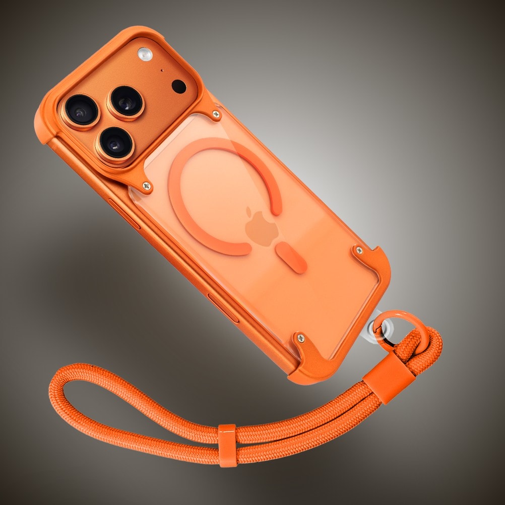 Etui do iPhone 17 Pro Max Aero Grip, akrylowy tył, odkryte boki, pomarańczowe5