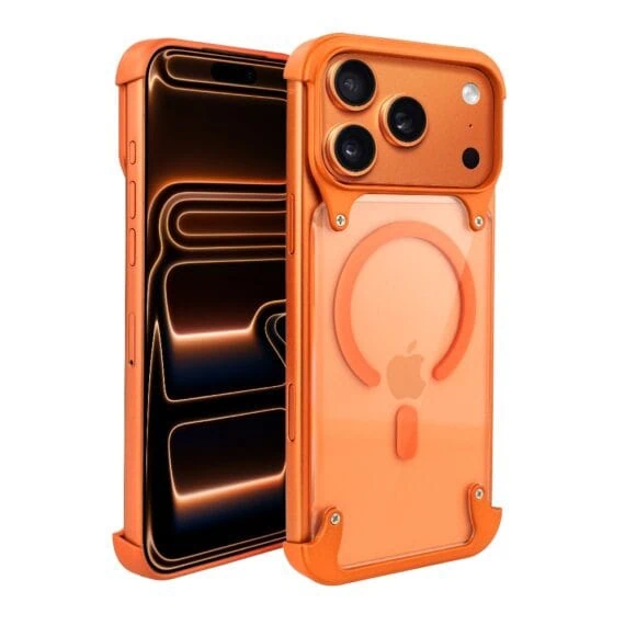 Etui do iPhone 17 Pro Max Aero Grip, akrylowy tył, odkryte boki, pomarańczowe8