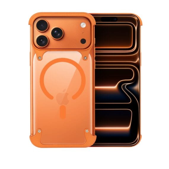 Etui do iPhone 17 Pro Max Aero Grip, akrylowy tył, odkryte boki, pomarańczowe9