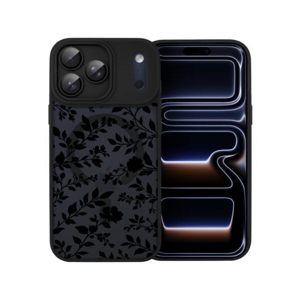 Etui do iPhone 17 Pro Max Color Flush z MagSafe, z osłoną aparatu, cienisty ogród, czarne