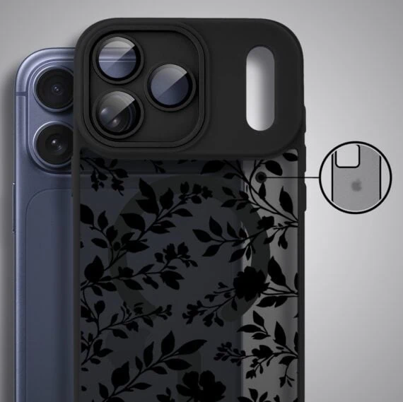 Etui do iPhone 17 Pro Max Color Flush z MagSafe, z osłoną aparatu, cienisty ogród, czarne (4)