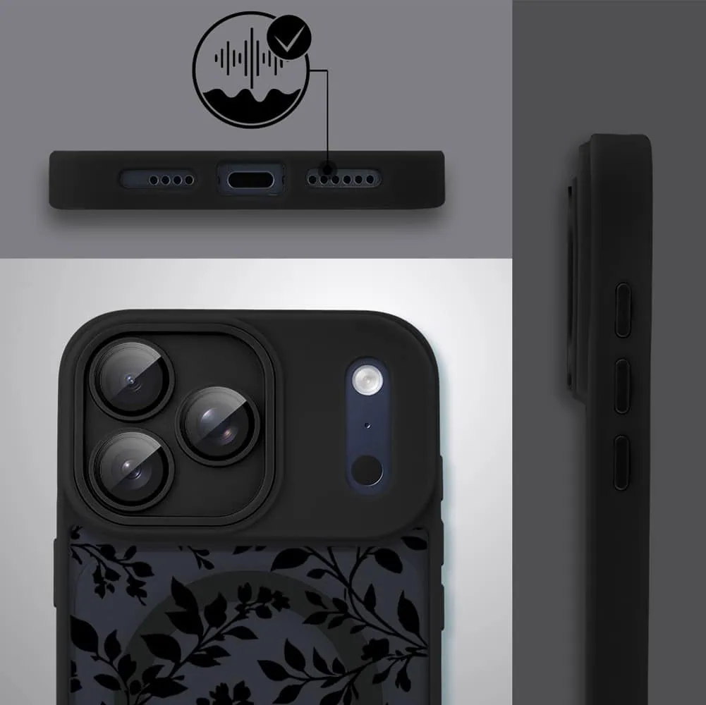 Etui do iPhone 17 Pro Max Color Flush z MagSafe, z osłoną aparatu, cienisty ogród, czarne (5)