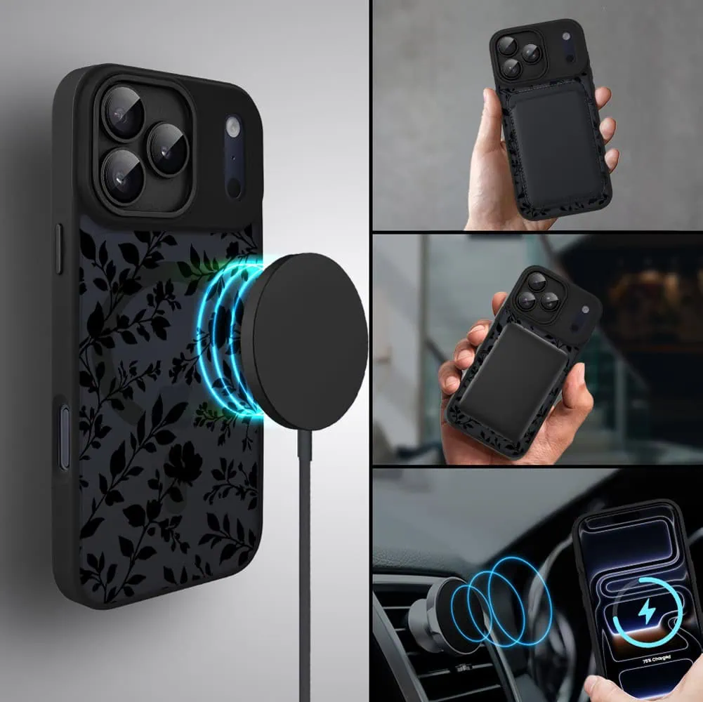 Etui do iPhone 17 Pro Max Color Flush z MagSafe, z osłoną aparatu, cienisty ogród, czarne (8)