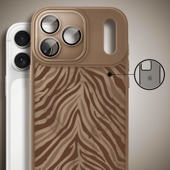 Etui do iPhone 17 Pro Max Color Flush z MagSafe, z osłoną aparatu, hipnotyczna zebra, pustynny brąz (1)