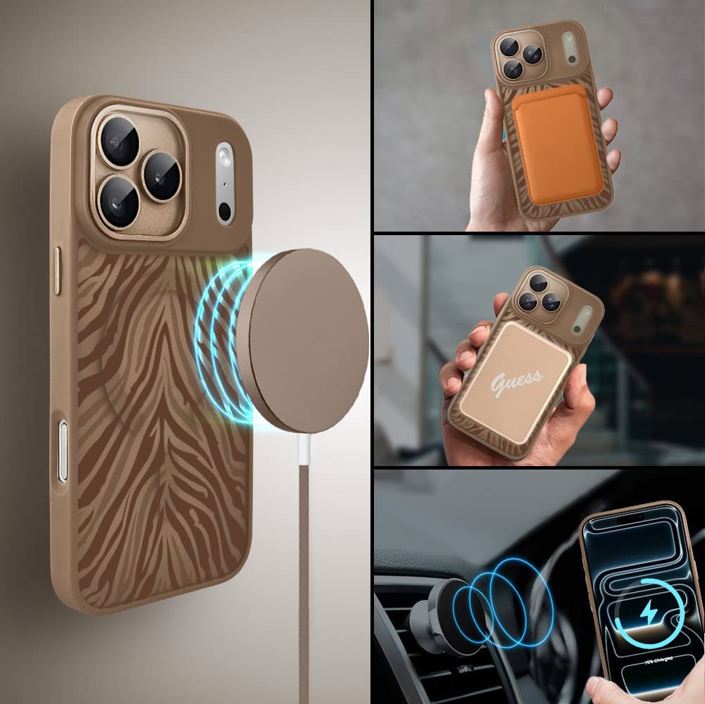 Etui do iPhone 17 Pro Max Color Flush z MagSafe, z osłoną aparatu, hipnotyczna zebra, pustynny brąz (5)