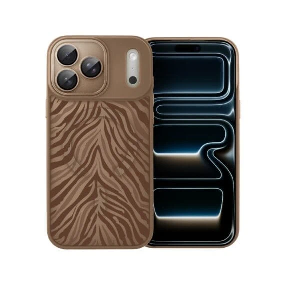 Etui do iPhone 17 Pro Max Color Flush z MagSafe, z osłoną aparatu, hipnotyczna zebra, pustynny brąz (7)
