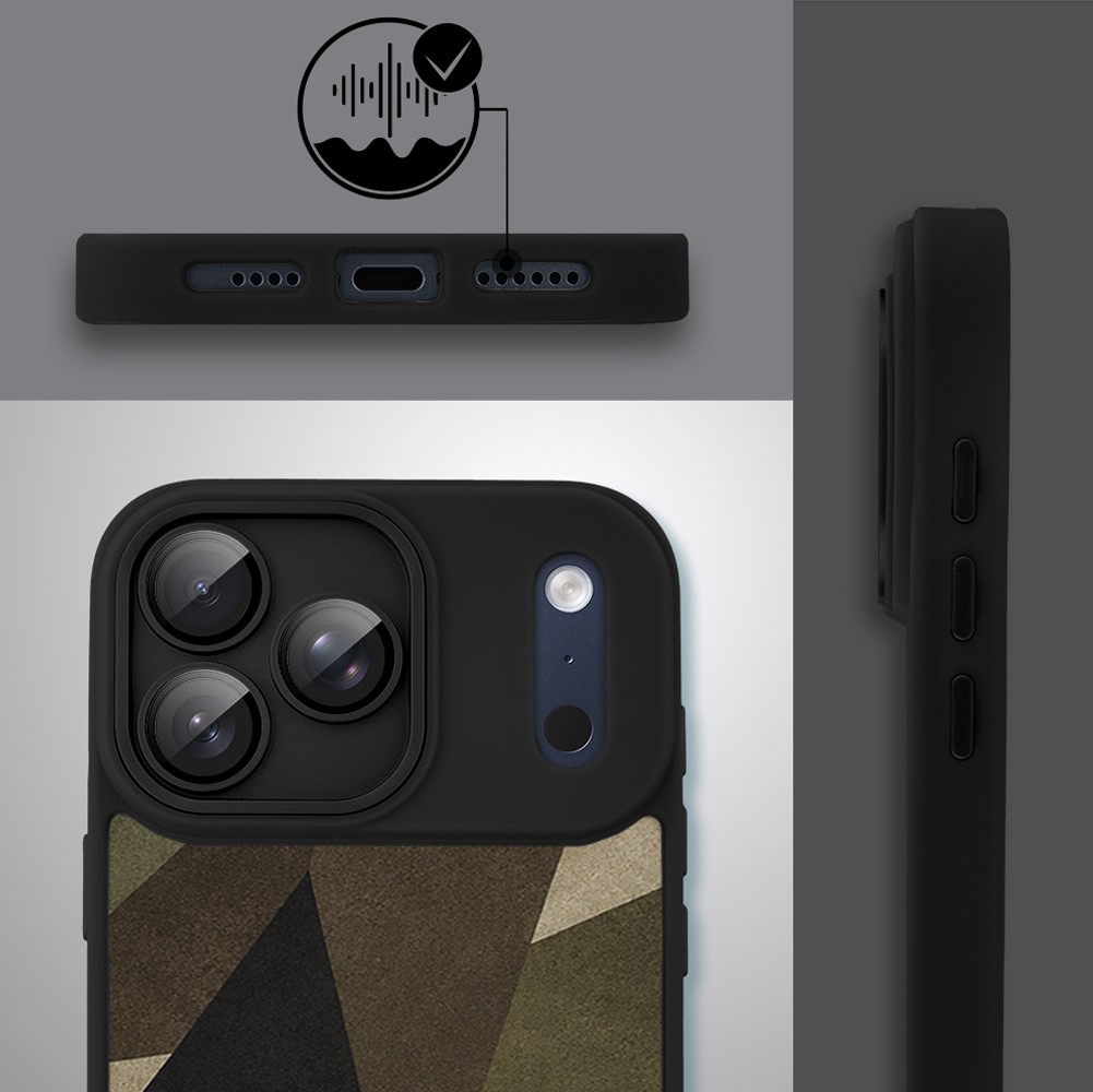 Etui do iPhone 17 Pro Max Color Flush z MagSafe, z osłoną aparatu, miejskie moro, czarne (3)