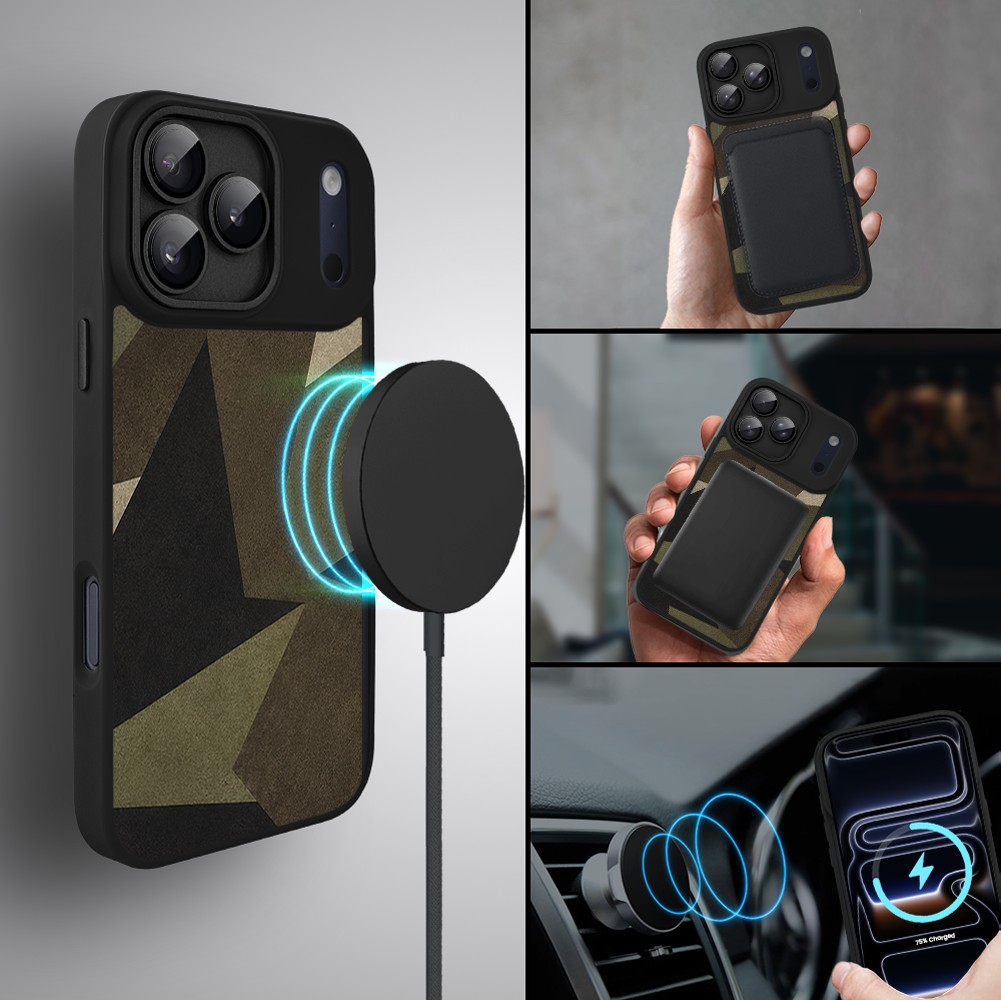 Etui do iPhone 17 Pro Max Color Flush z MagSafe, z osłoną aparatu, miejskie moro, czarne (6)