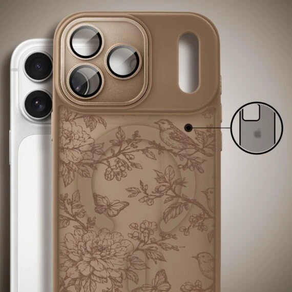 Etui do iPhone 17 Pro Max Color Flush z MagSafe, z osłoną aparatu, nocna botanika, pustynny brąz (1)