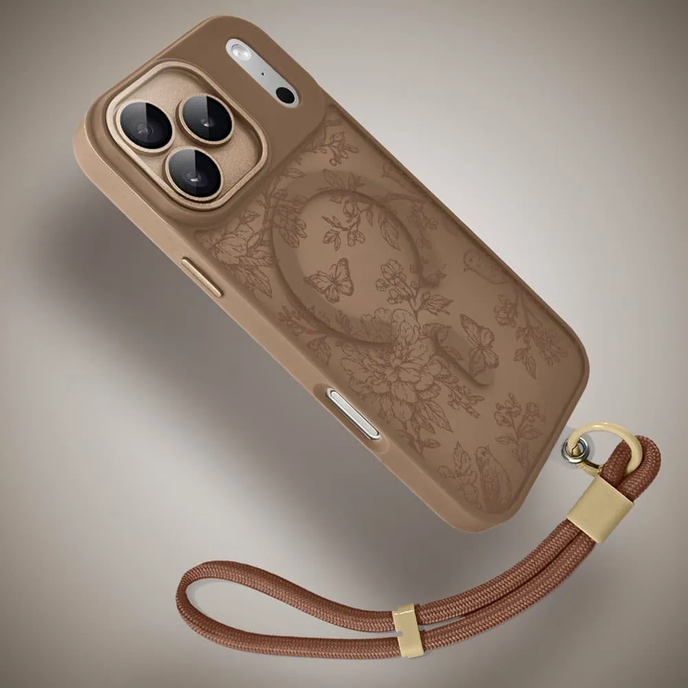 Etui do iPhone 17 Pro Max Color Flush z MagSafe, z osłoną aparatu, nocna botanika, pustynny brąz (4)