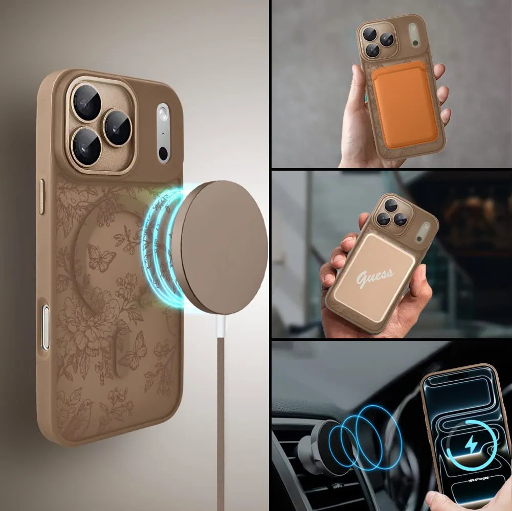 Etui do iPhone 17 Pro Max Color Flush z MagSafe, z osłoną aparatu, nocna botanika, pustynny brąz (5)