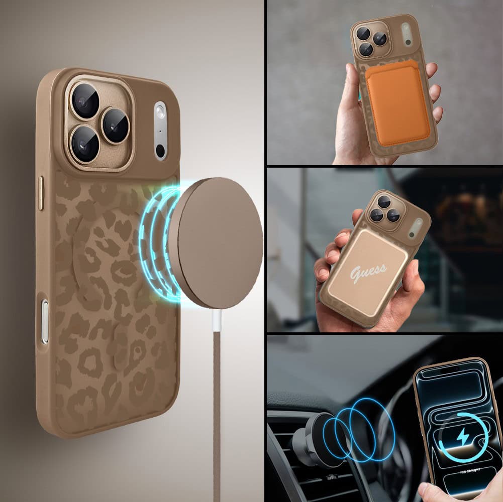Etui do iPhone 17 Pro Max Color Flush z MagSafe, z osłoną aparatu, subtelna panterka, pustynny brąz (3)