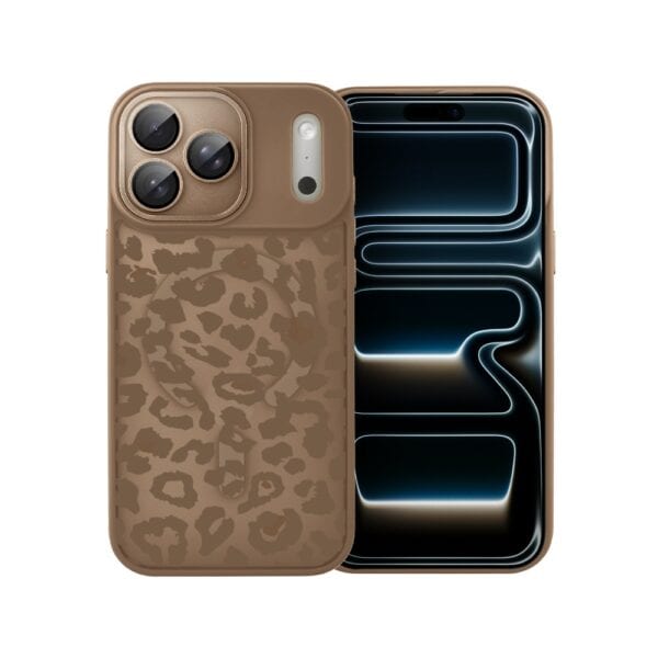 Etui do iPhone 17 Pro Color Flush z MagSafe, z osłoną aparatu, subtelna panterka, pustynny brąz