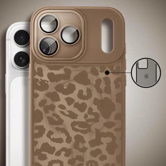 Etui do iPhone 17 Pro Max Color Flush z MagSafe, z osłoną aparatu, subtelna panterka, pustynny brąz (6)