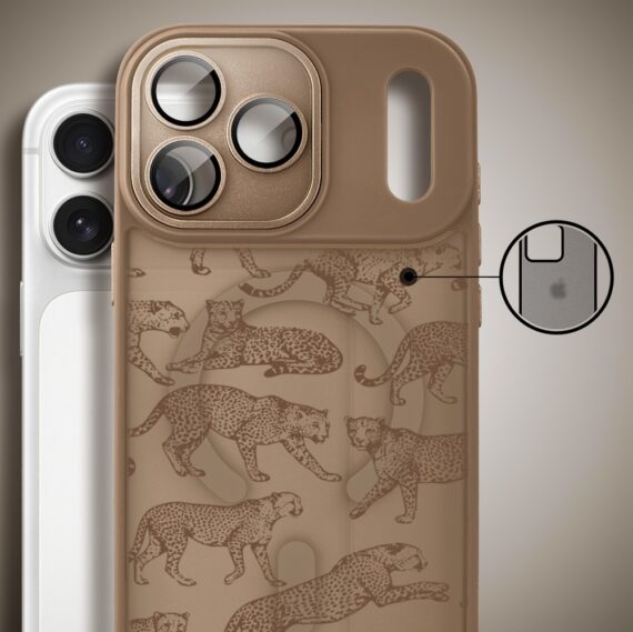 Etui do iPhone 17 Pro Max Color Flush z MagSafe, z osłoną aparatu, wesołe gepardy, pustynny brąz (1)