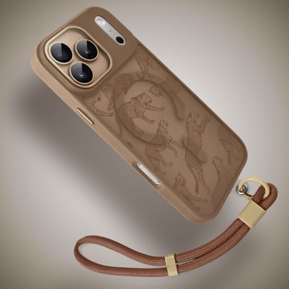 Etui do iPhone 17 Pro Max Color Flush z MagSafe, z osłoną aparatu, wesołe gepardy, pustynny brąz (4)